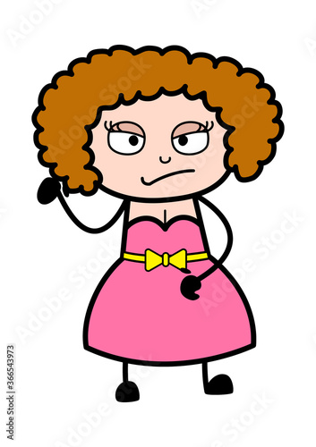 Unamused Young Lady Cartoon
