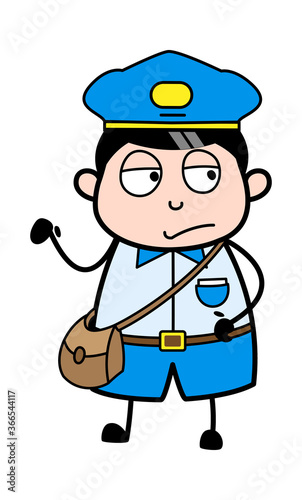 Unamused Postal worker Cartoon