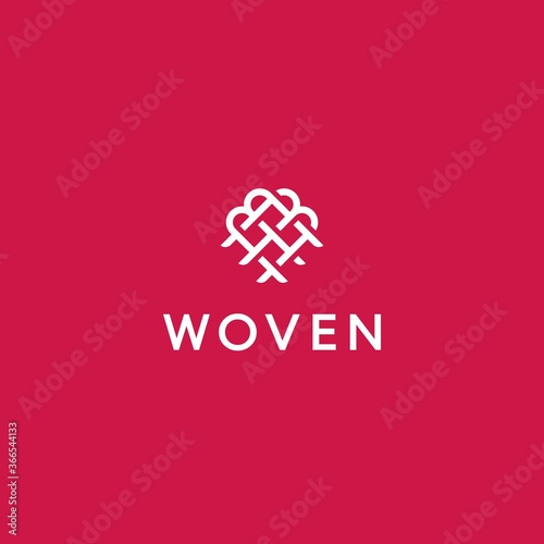 illustration of woven logo design for craftsmen, with a touch of modern style, simple, luxury logo design