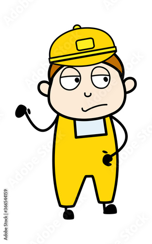 Unamused Courier Man Cartoon