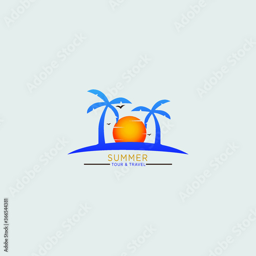 Summer paradise for travel logo
