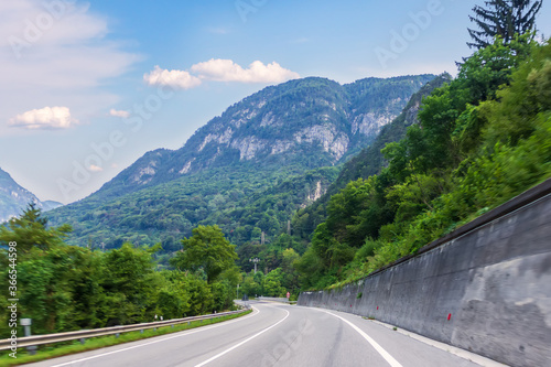 Highway in the Alps, beautiful nature of Austria © AlexAnton