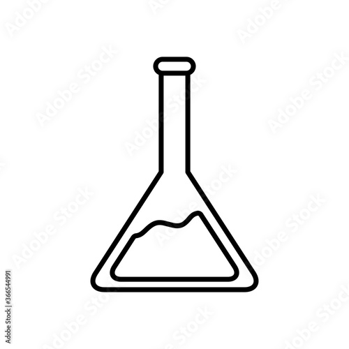 chemical conical flask icon, line style