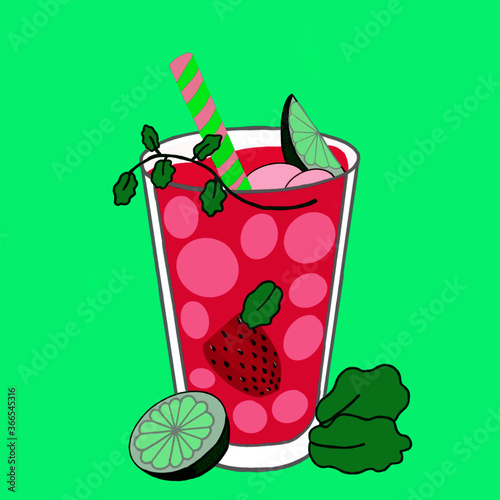 cocktail with strawberry