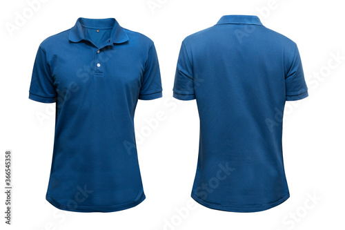 Isolated blue blank polo t-shirt