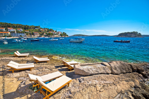Fototapeta Naklejka Na Ścianę i Meble -  Hvar island beach summer view