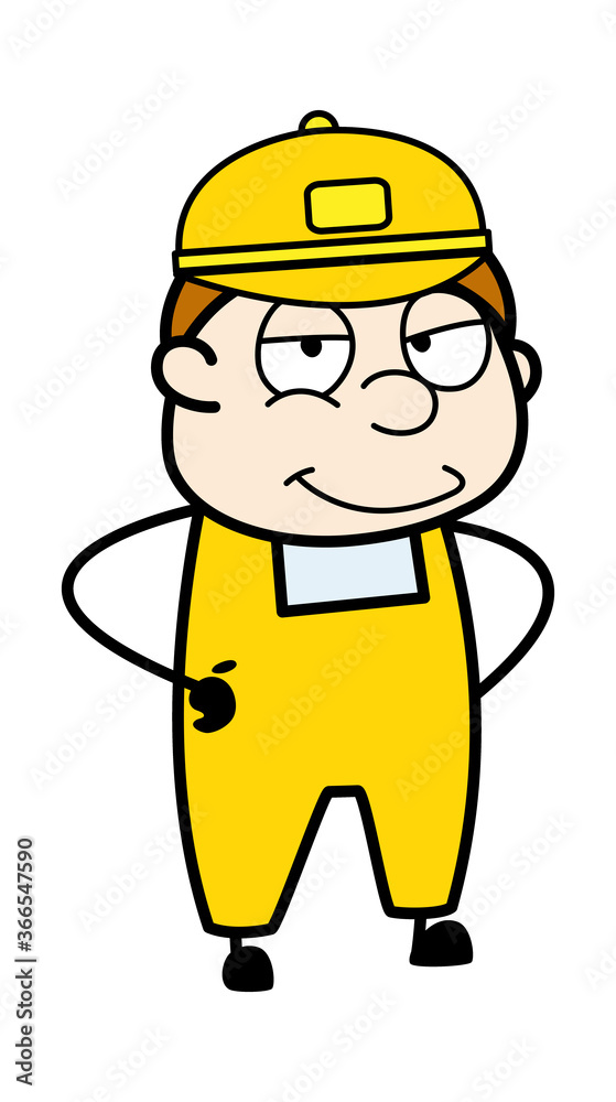 Hands on waist Cartoon Courier Man Hands on waist Cartoon Courier Man