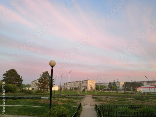 sunset over the city
