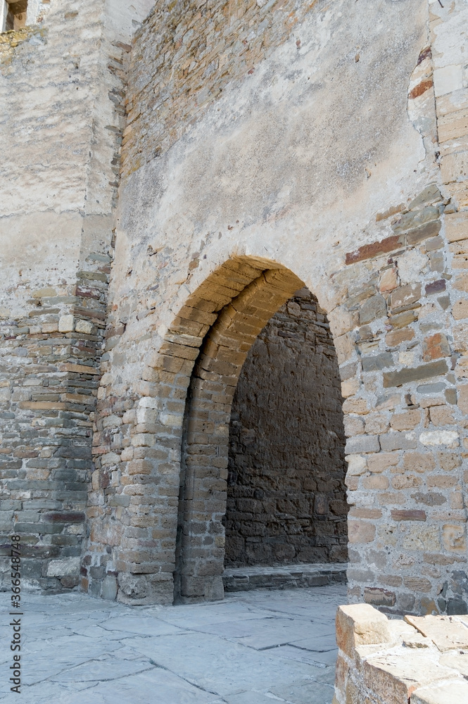 ancient vaulted hall of old fortress