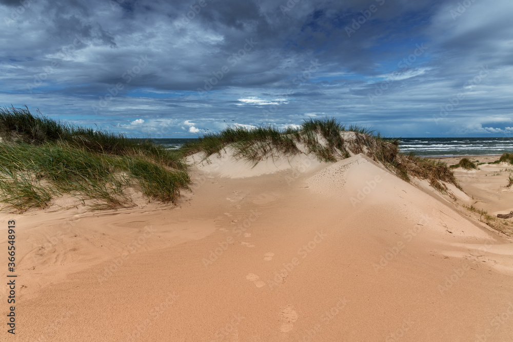 Dunes at Baltic sea coast in Liepaja, Latvia.