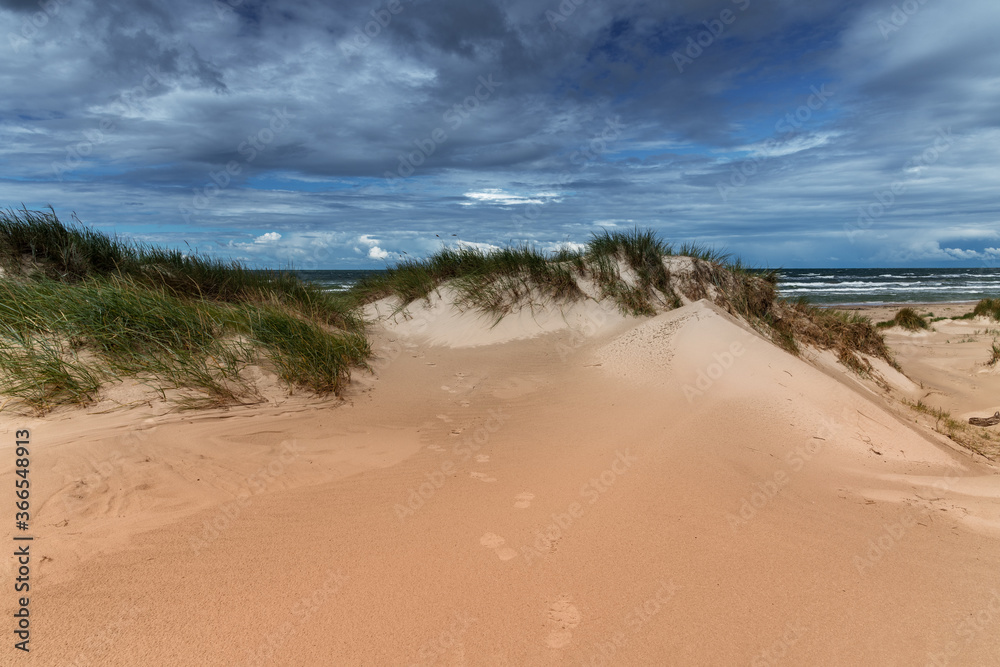 Dunes at Baltic sea coast in Liepaja, Latvia. Dunes at Baltic sea coast in Liepaja, Latvia.