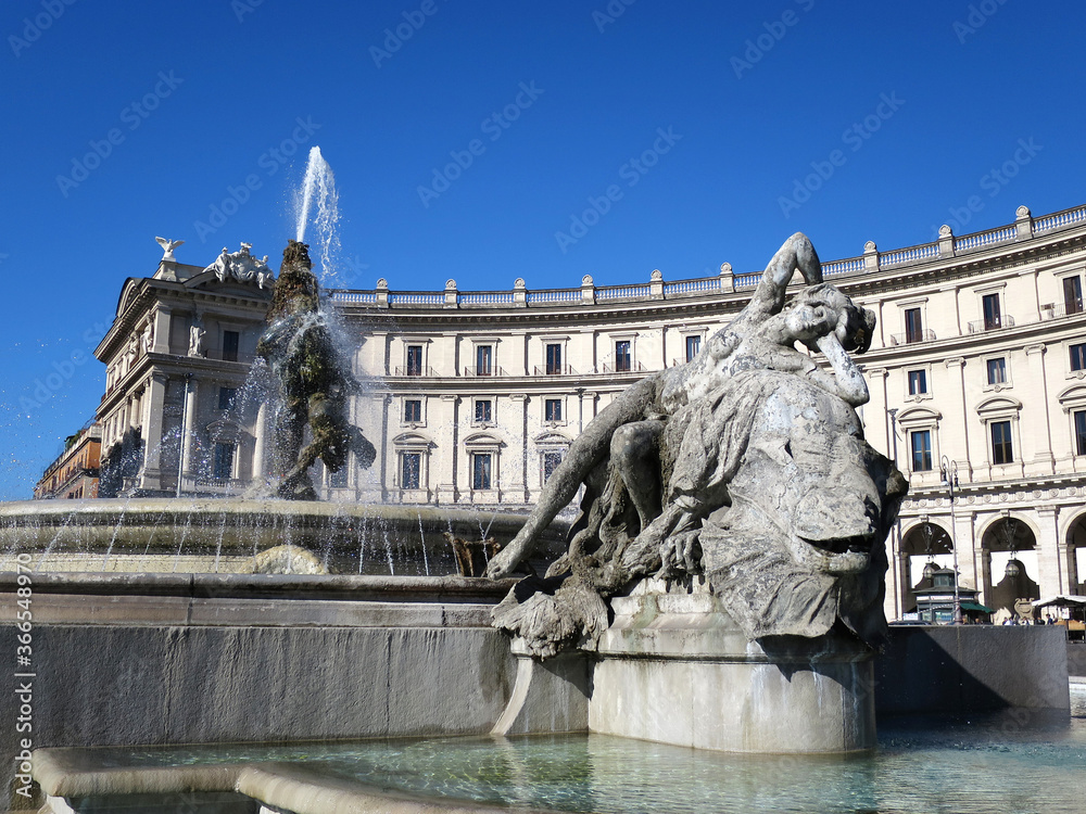 The Fountain of the Naiads (Fontana delle Naiadi) in Piazza della Repubblica, Rome, ITALY