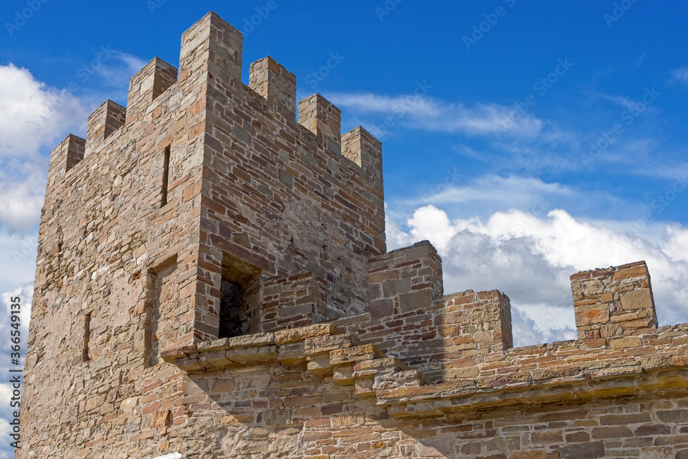 ancient historic Genoese castle or fortress