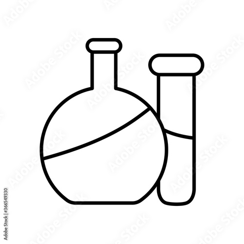 chemical flasks icon, line style