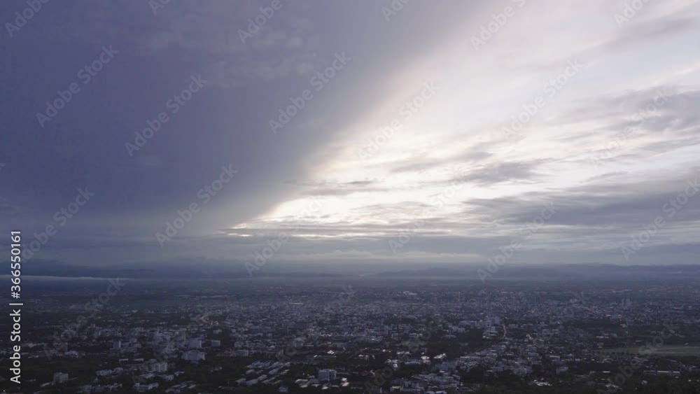 Time-lapse video with clouds flowing over time on a hill overlooking Chiang Mai, Thailand. Time-lapse video with clouds flowing over time on a hill overlooking Chiang Mai, Thailand.