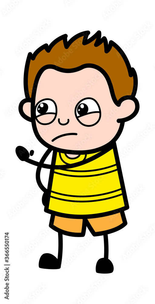 Cartoon Young Boy Threatening Cartoon Young Boy Threatening