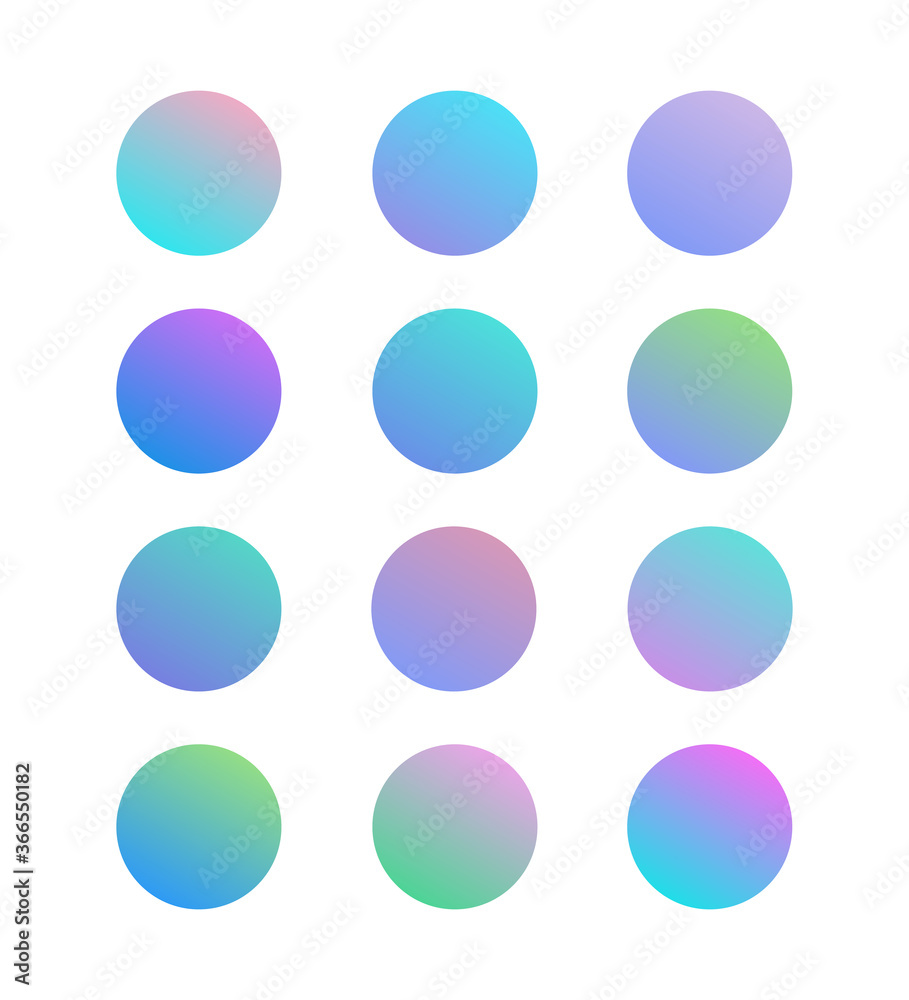 Vector set of different swatch gradients Vector set of different swatch gradients