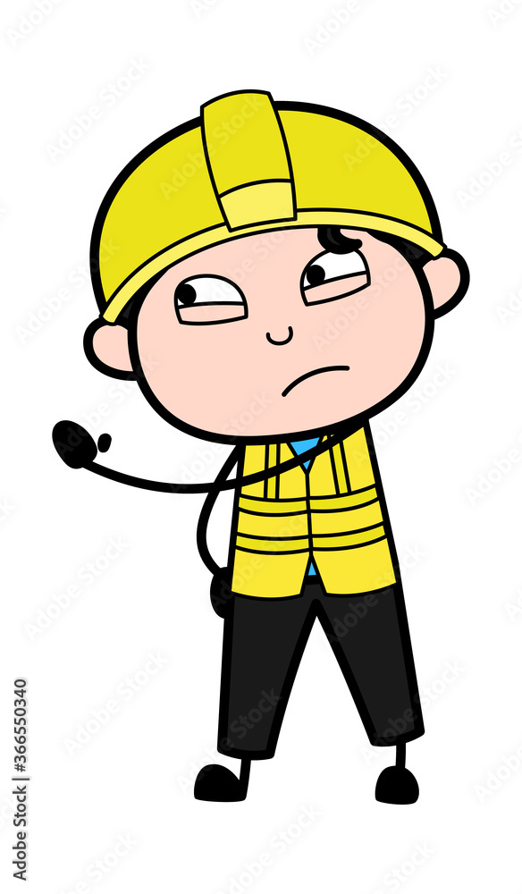 Cartoon Engineer Threatening Cartoon Engineer Threatening