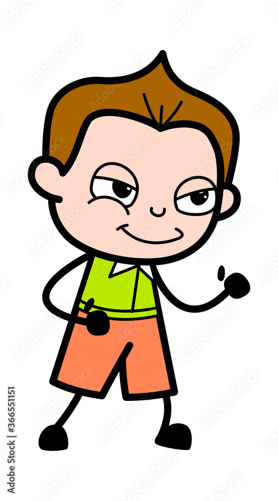 Schoolboy Cartoon Challenging to Fight Schoolboy Cartoon Challenging to Fight