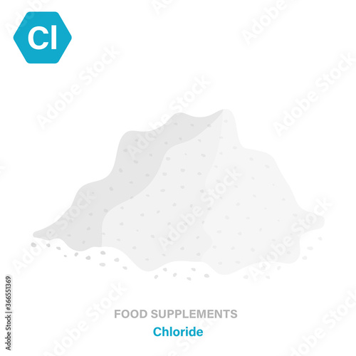 Vector flat isolated icon of food supplements - Chloride
