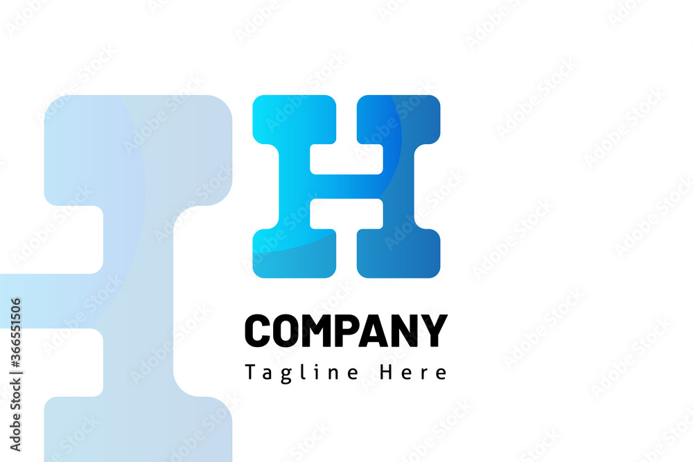 H initial hammer illustration logo template H initial hammer illustration logo template