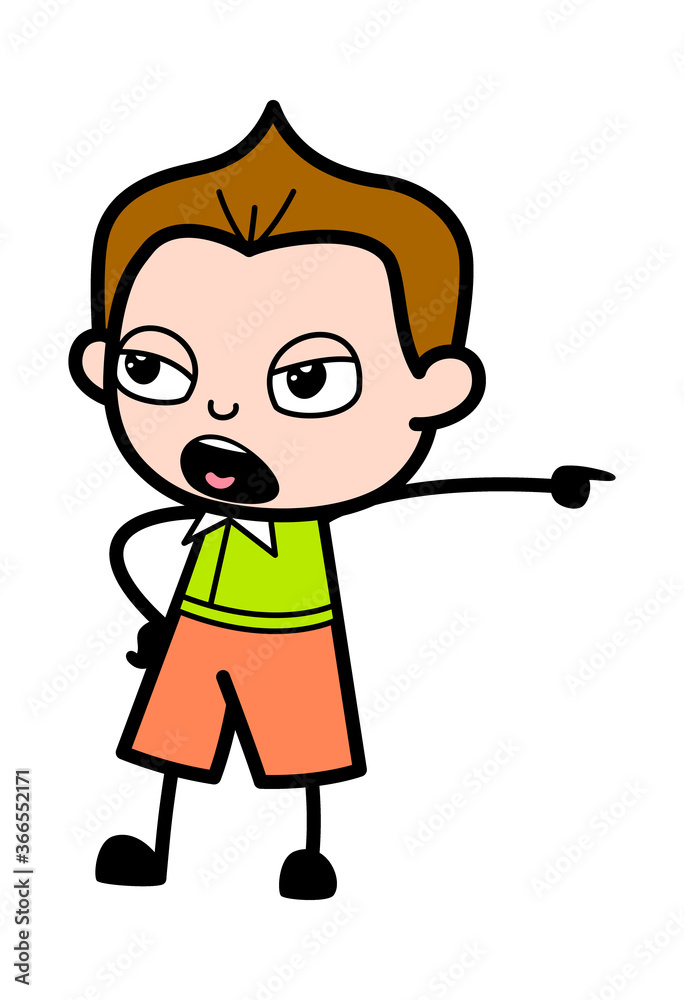 Pointing Schoolboy Cartoon Illustration Pointing Schoolboy Cartoon Illustration