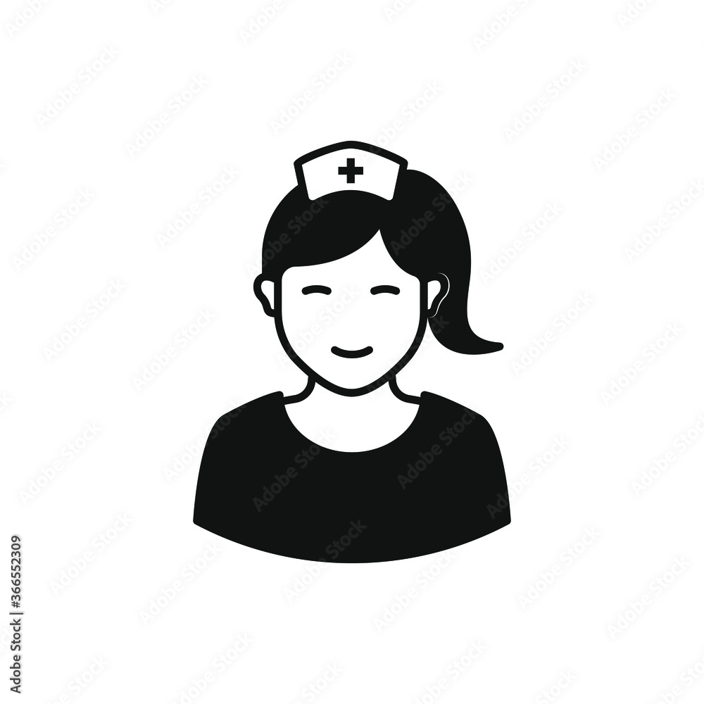 Nurse icon flat design isolated on white background. Vector illustration Nurse icon flat design isolated on white background. Vector illustration