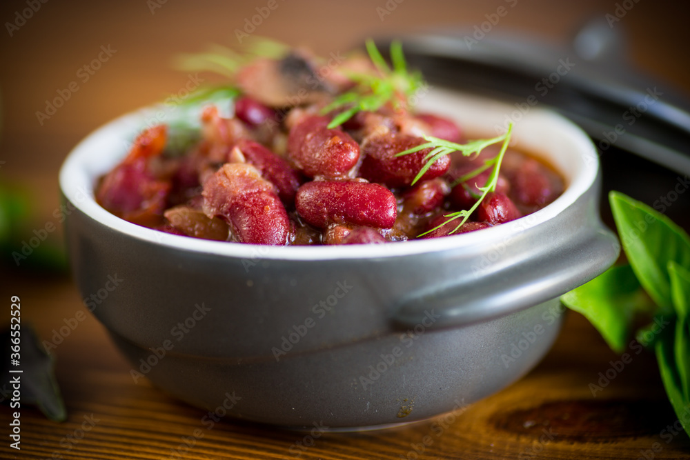 cooked boiled red beans with various vegetables cooked boiled red beans with various vegetables