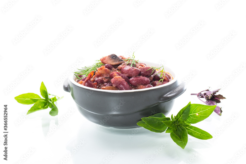 cooked boiled red beans with various vegetables cooked boiled red beans with various vegetables