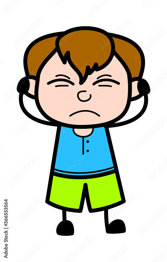 Covering Ears Teen Boy Cartoon Covering Ears Teen Boy Cartoon