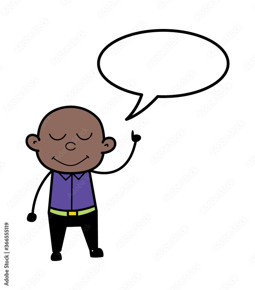 Cartoon Cartoon Bald Black with Speech bubbble Cartoon Cartoon Bald Black with Speech bubbble