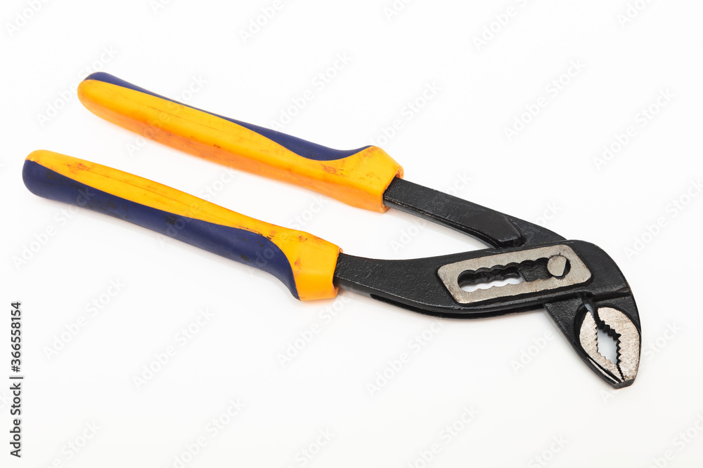 adjustable water pump pliers on white background adjustable water pump pliers on white background