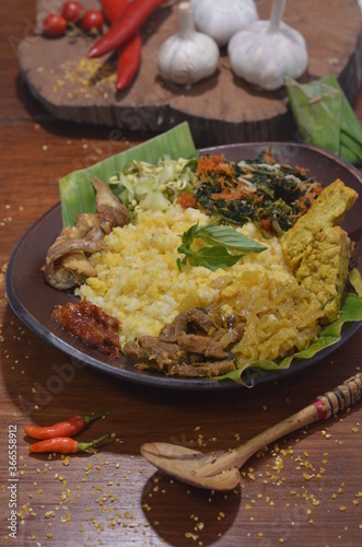 Food Photography of Nasi Jagung the traditional food from indonesia