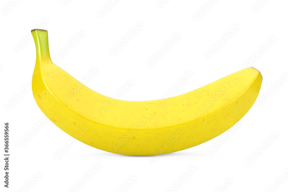 Single Ripe Yellow Banana. 3d Rendering