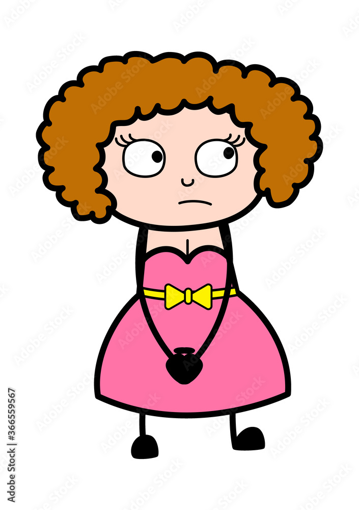 Shy Young Lady Cartoon Shy Young Lady Cartoon
