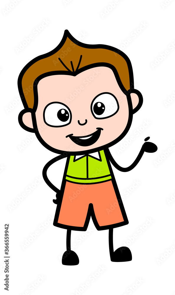 Happy Schoolboy Cartoon Illustration