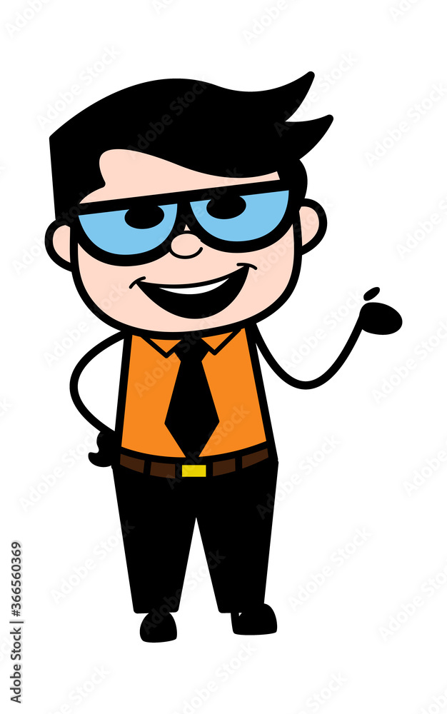 Happy Businessman Cartoon Illustration