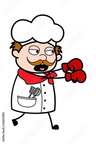 Cartoon Businessman Boxing