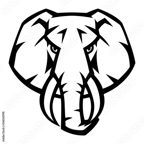 Mascot stylized elephant head.