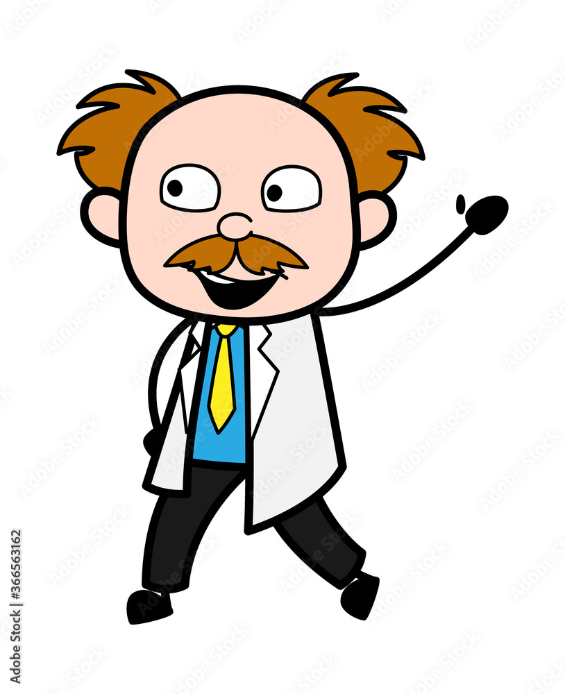 Cartoon Scientist saying Hello Cartoon Scientist saying Hello