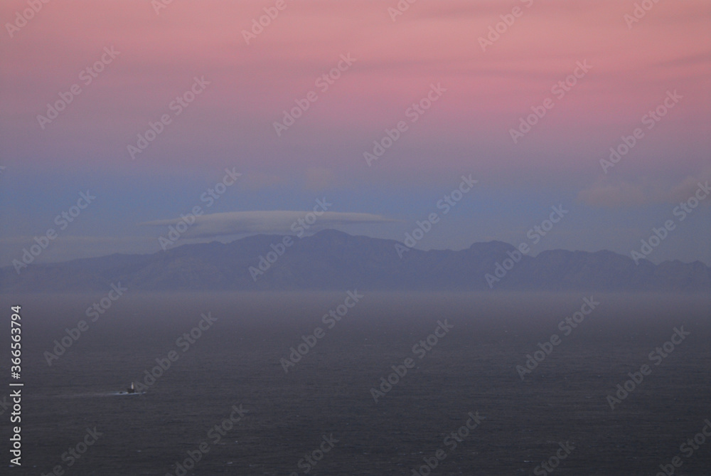 Africa- Misty Sunset Over False Bay