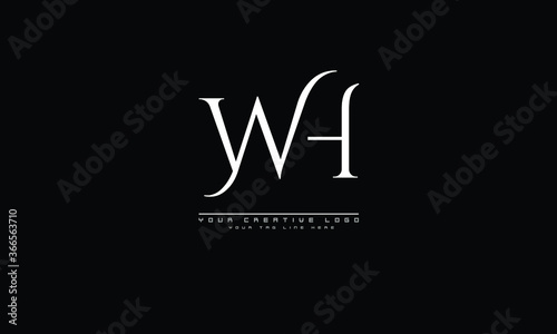 WH HW abstract vector logo monogram template