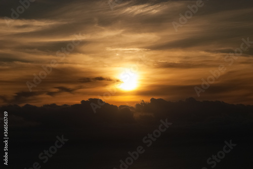Sunset over the clouds in South Africa