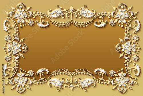 Vector abstract ornamental nature vintage frame.