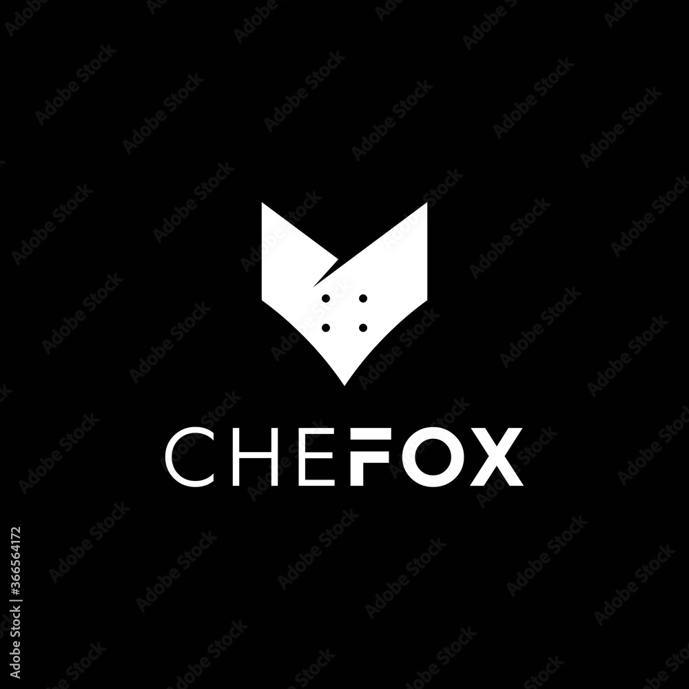 Obraz premium illustration of the unique logo design of the chef and the fox, with a touch of luxury logo design style