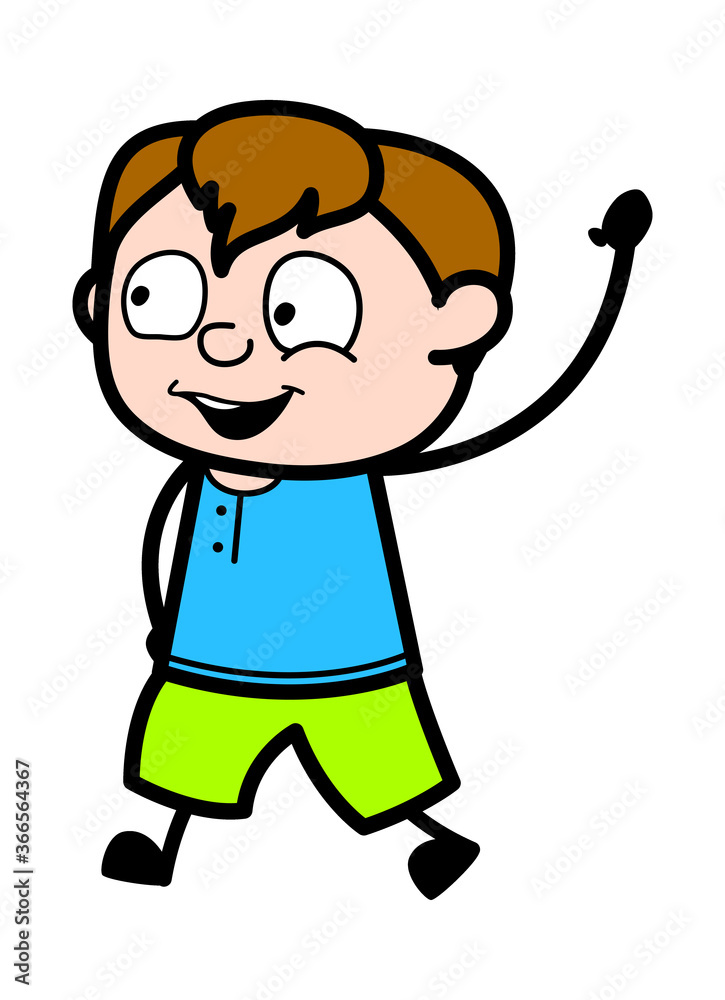 Cartoon Teen Boy saying Hello