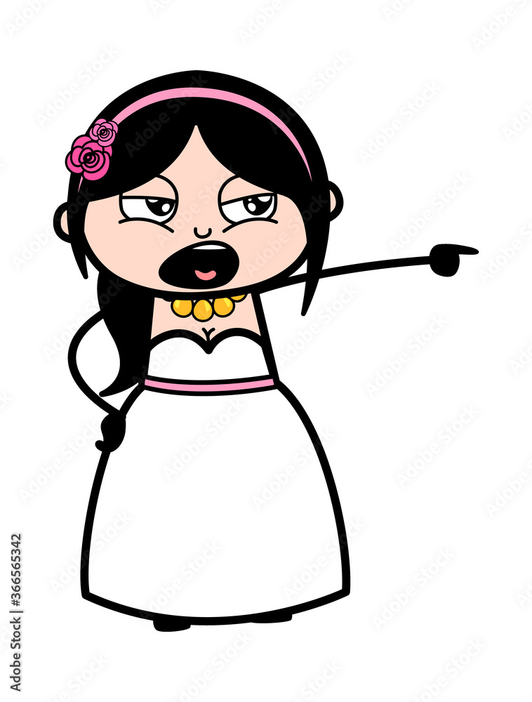 Angry Cartoon Bride Shouting Angry Cartoon Bride Shouting