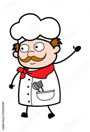 Raised Hand Businessman cartoon
