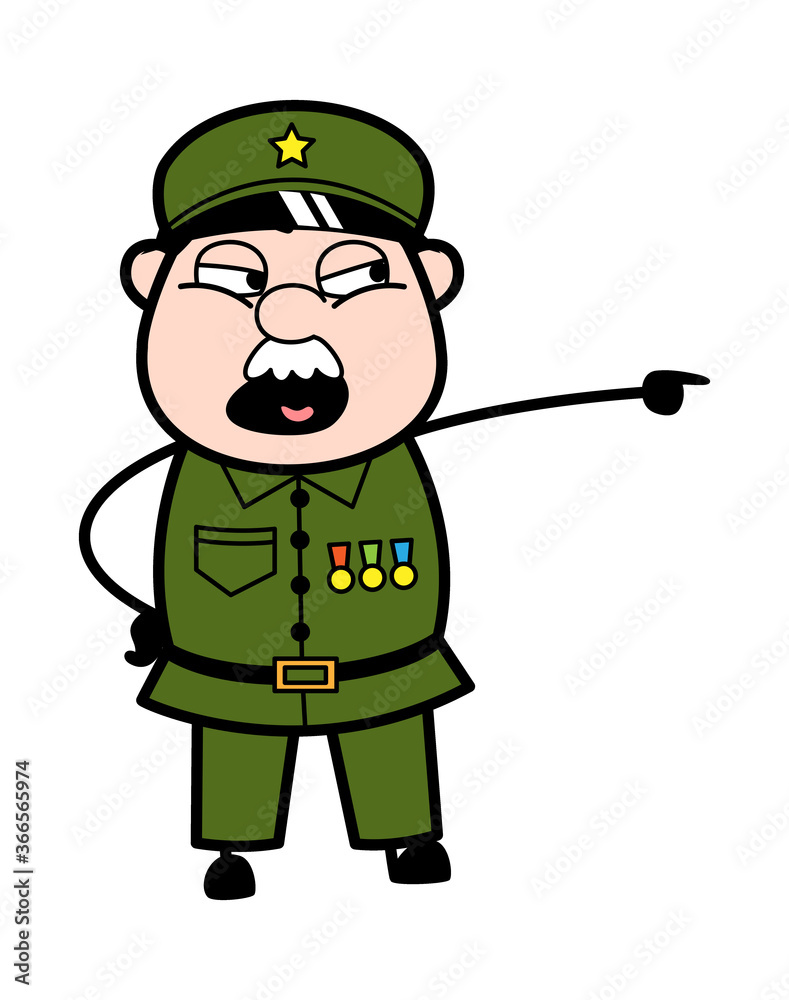 Angry Cartoon Military Man Shouting Angry Cartoon Military Man Shouting