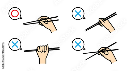 illustration of how to use chopsticks